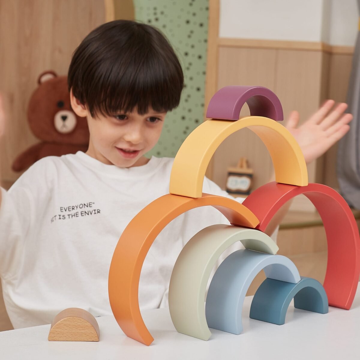 Viga Medinė vaivorykštė - Montessori rainbow - Image 5