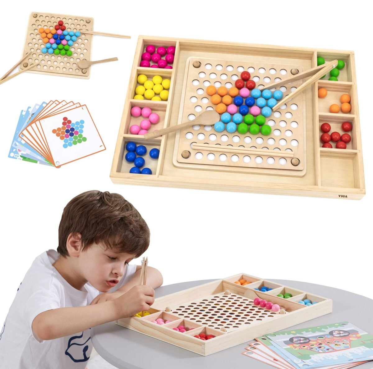 VIGA medinis kamuoliukų gaudymo ir derinimo žaidimas - Image 7