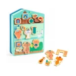 DJECO mediniai magnetai ir metalinė dėžutė - Namas