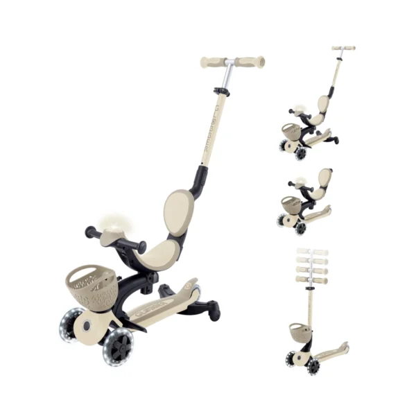 Paspirtukas GLOBBER Go Up Baby Learn Lights 360 ° Brown