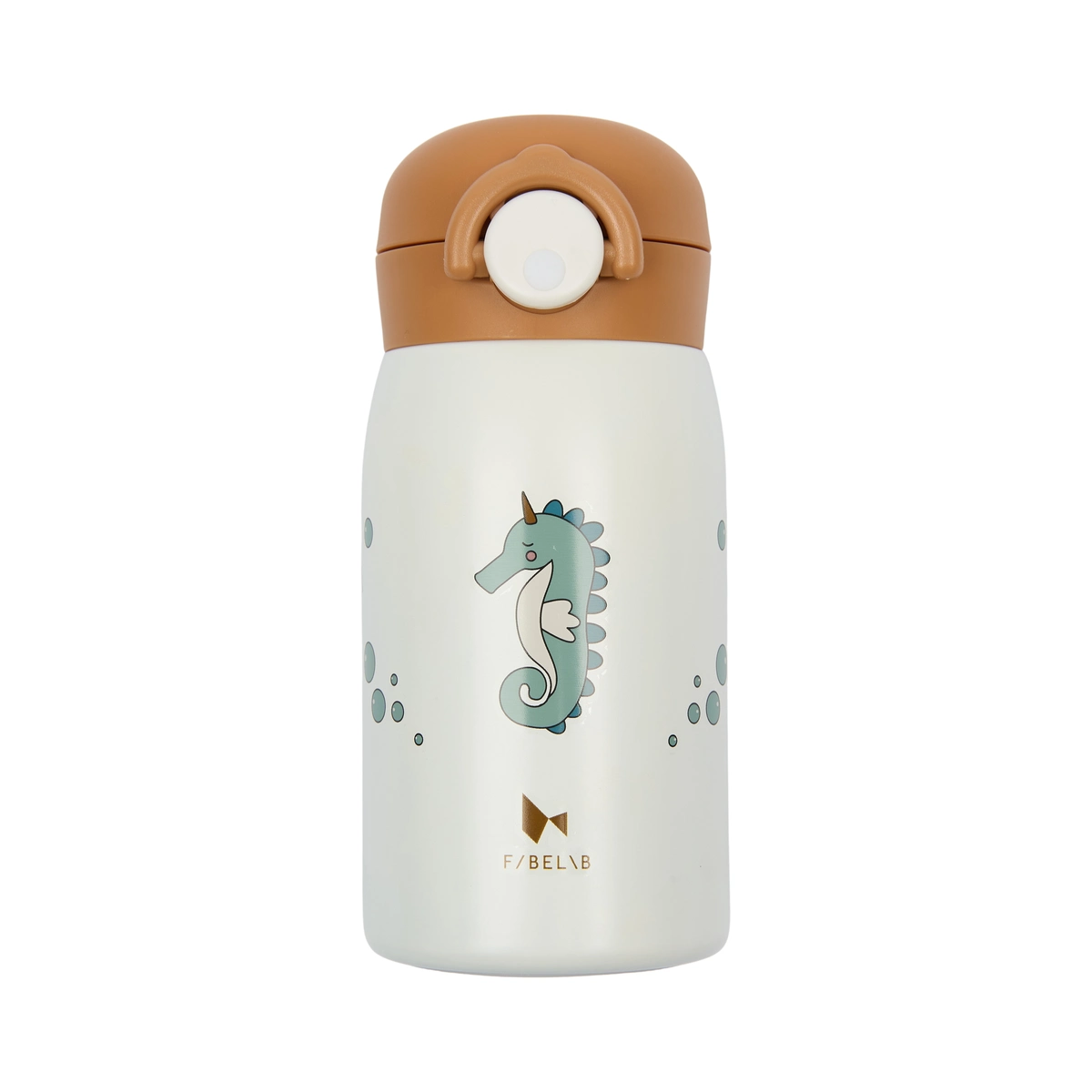 fb1382 - water bottle - seahorse - whisper white - main FABELAB gertuvė - Seahorse - Image 1